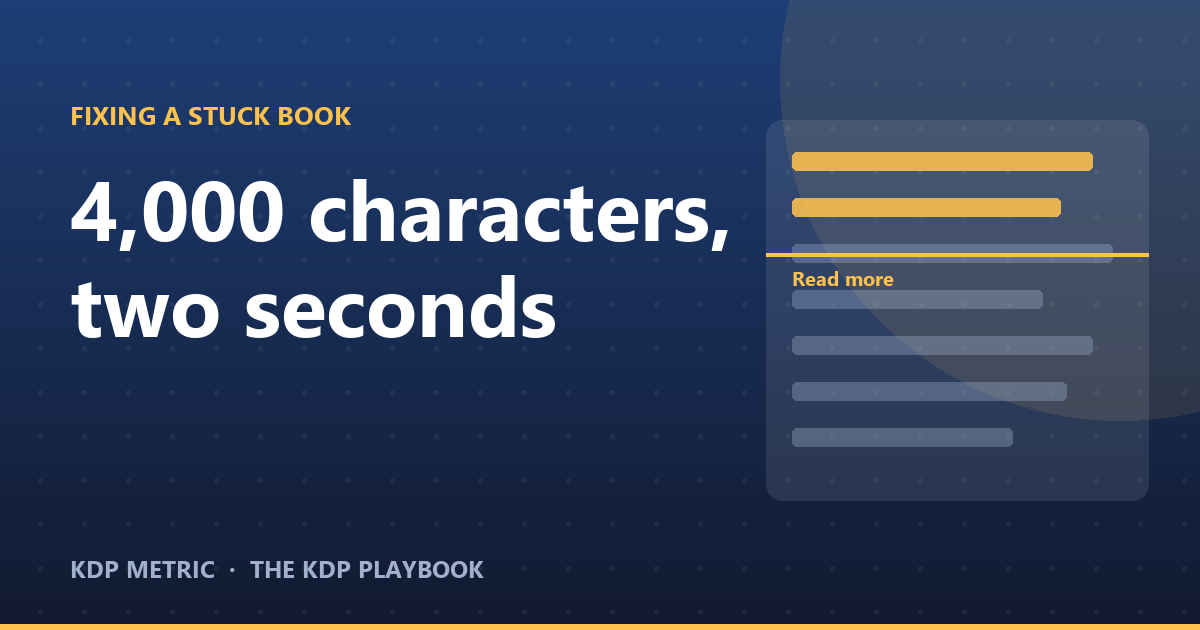 Your Book Description Has 4,000 Characters and About Two Seconds