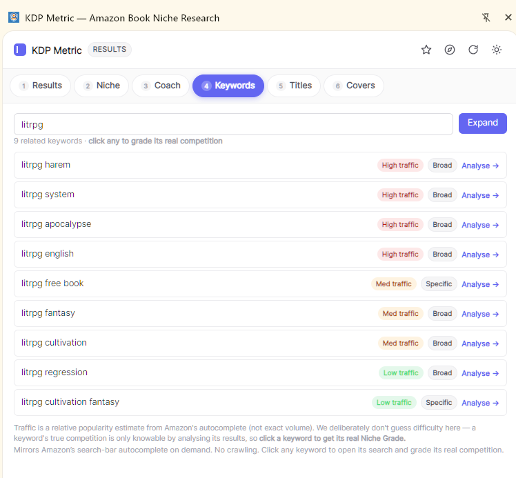 Keyword explorer